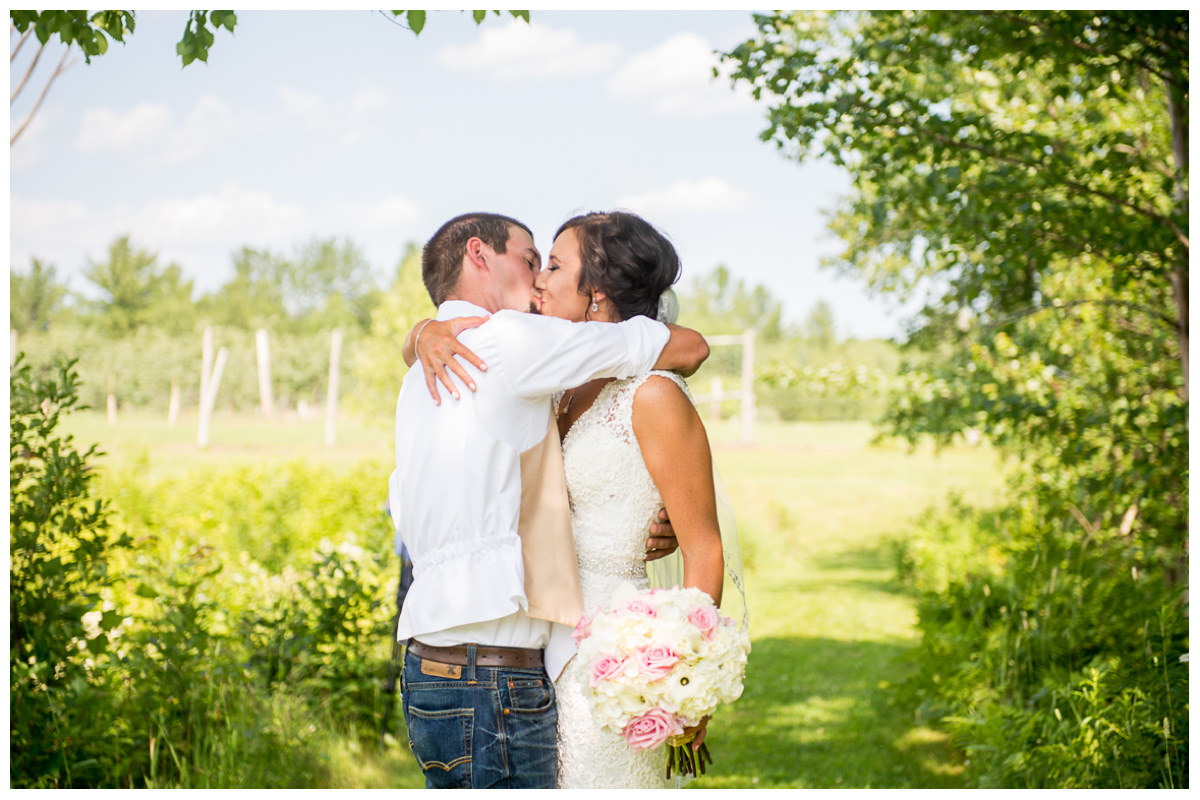 happy couple kissing at first look