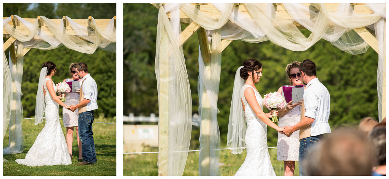 outside farm wedding ceremony