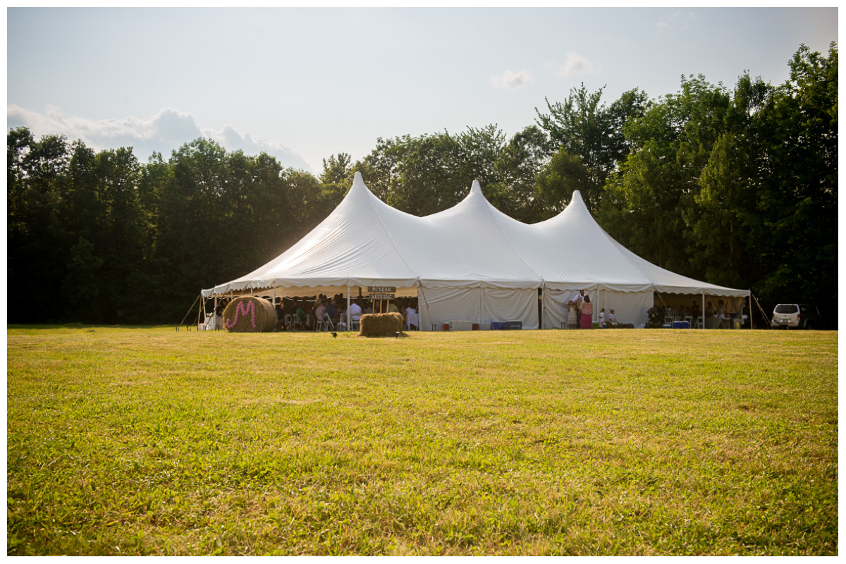 white tent in Maine field