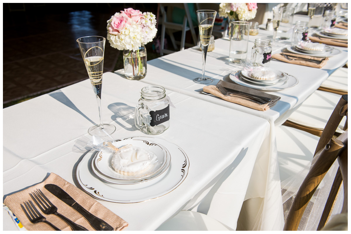 wedding plates at farm wedding