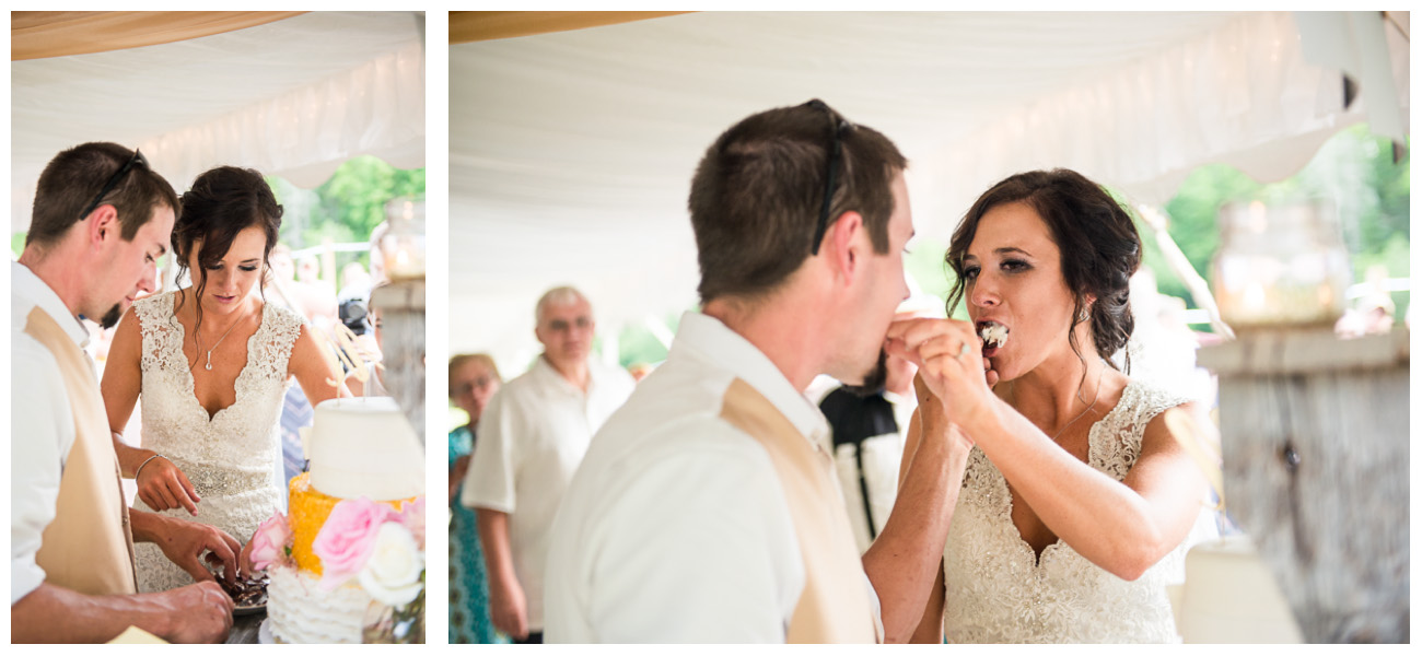 eating cake at weddings