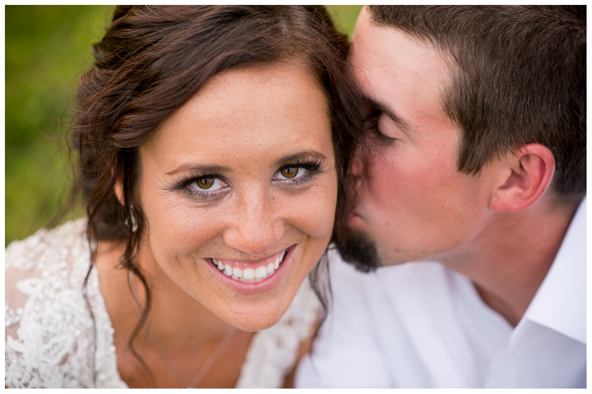 up close photo of bride on wedding day