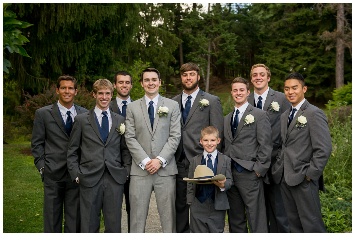 groomsmen's photos in park