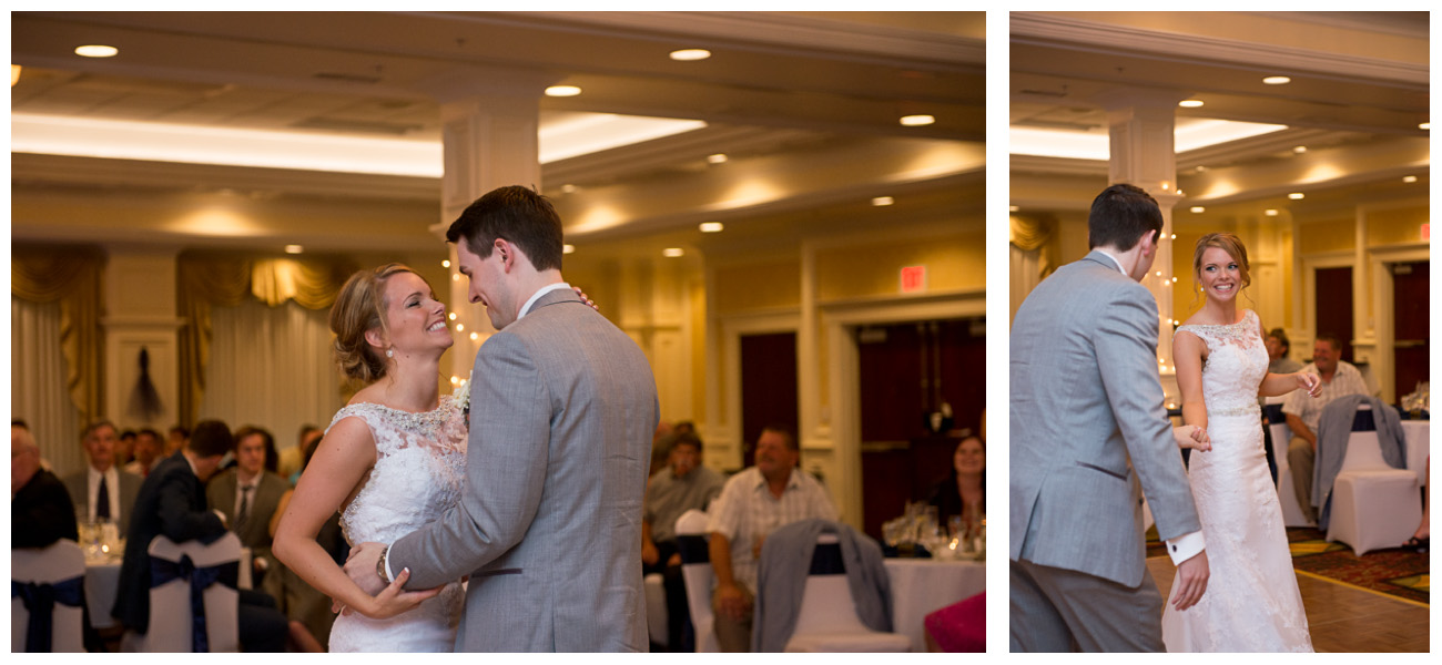 happy and excited couple during first dance