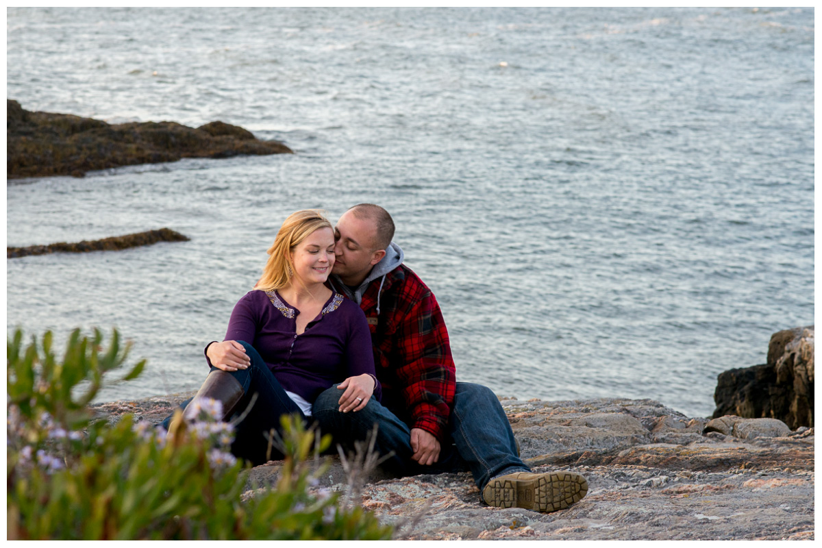 romantic beach engagement photos in maine