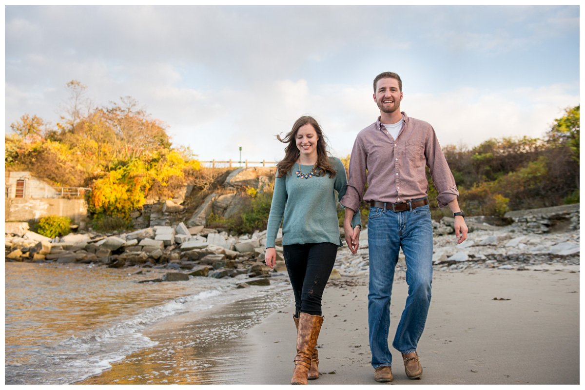 natural beach engagement photos