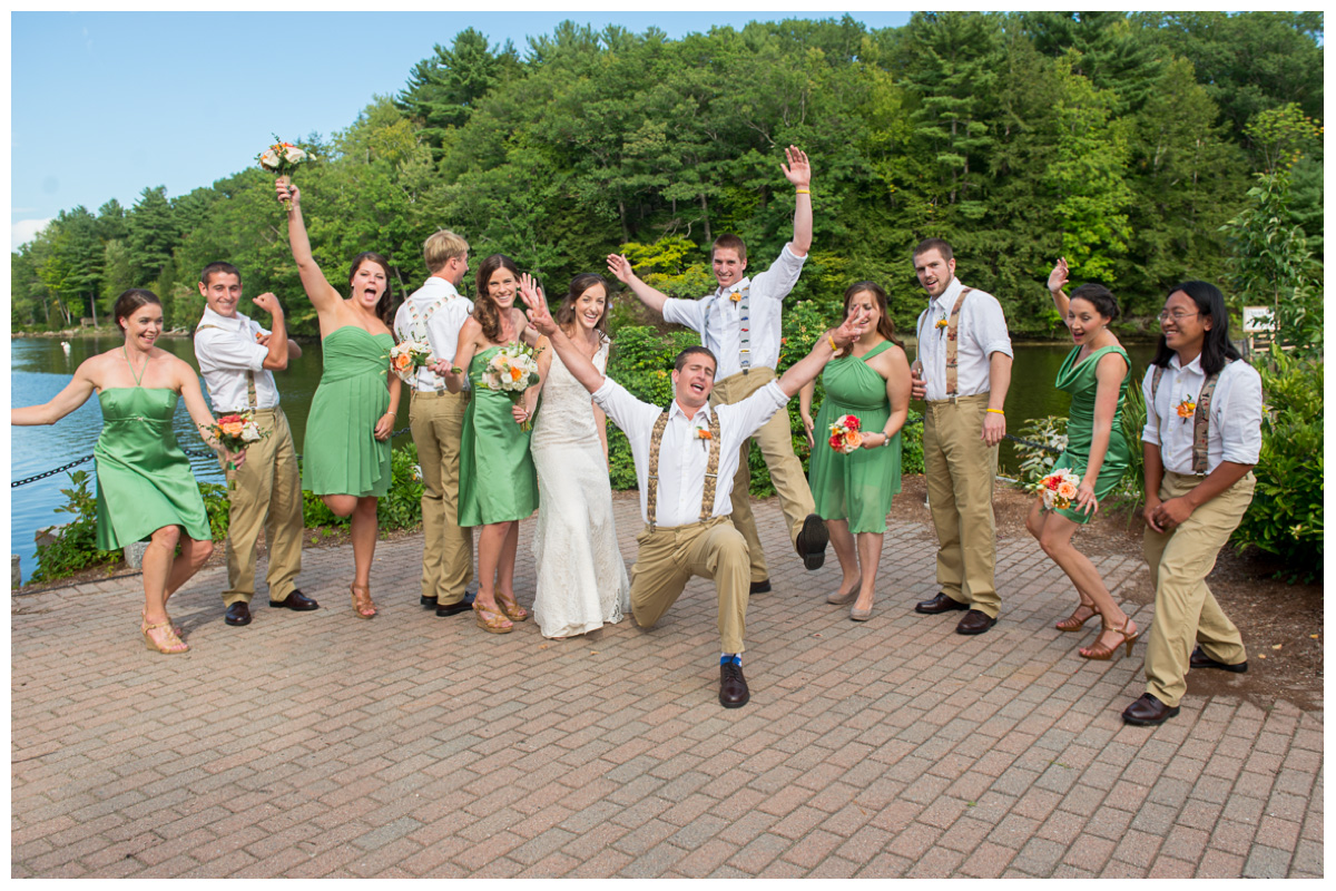 fun new hampshire wedding party photos