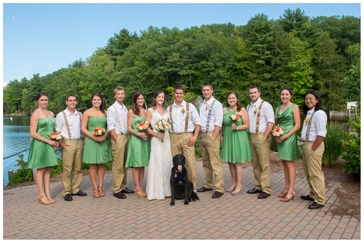 bridal party photos with dog 