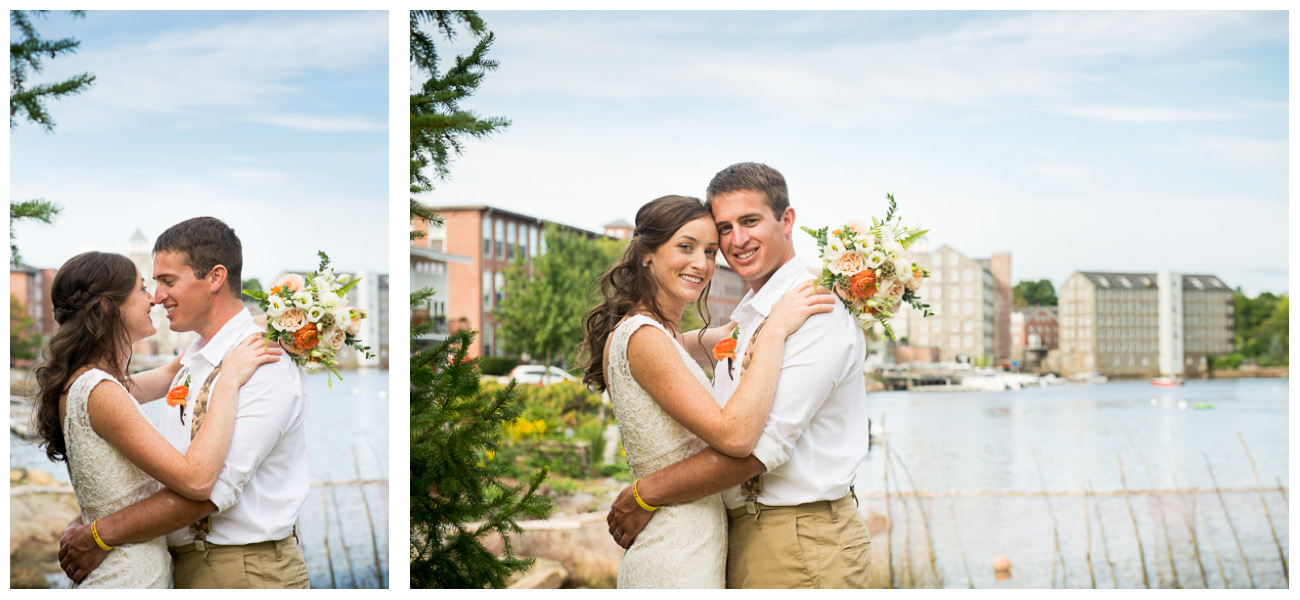 downtown newmarket photos with bride and groom