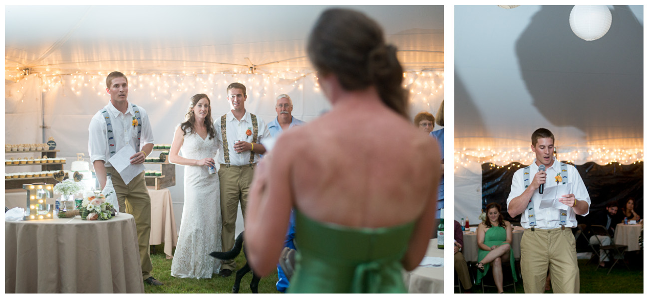 wedding speeches in tented New Hampshire Wedding