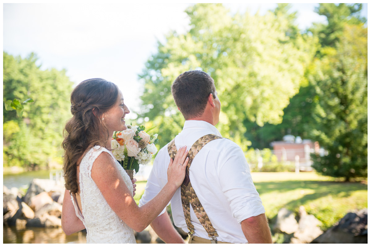 first look with excited couple in new hampshire