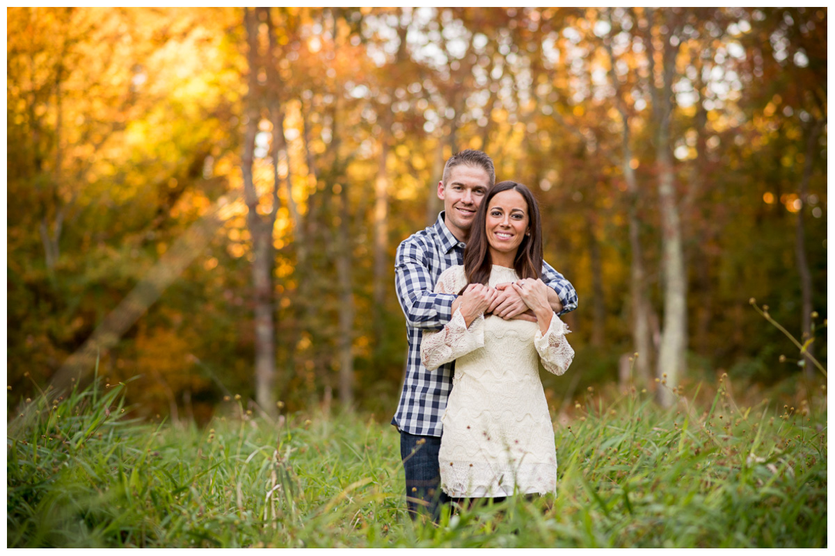 white lace dress for engagement photos