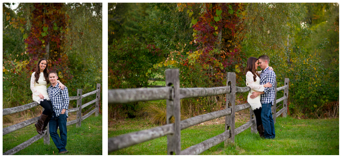 intimate engagement photos in park in massachusetts 