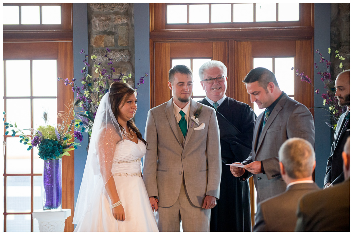 wedding ceremony in the Towers in Rhode Island