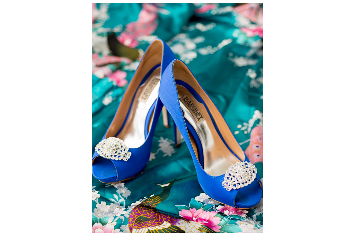 glamorous blue wedding shoes 