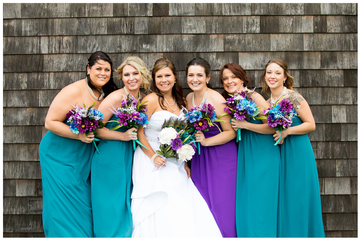 teal and purple wedding colors for bridesmaids dresses