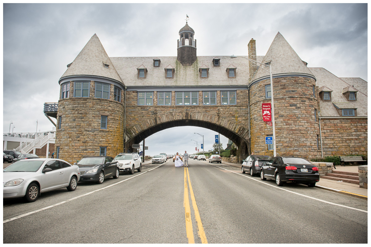 The Towers wedding in Rhode Island with stormy clouds