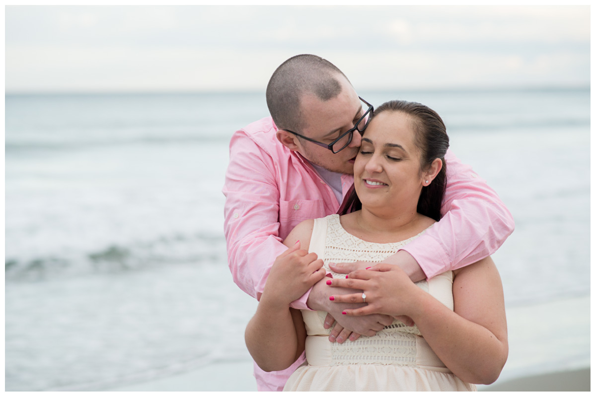 intimate engagement photos on Rye Beach 