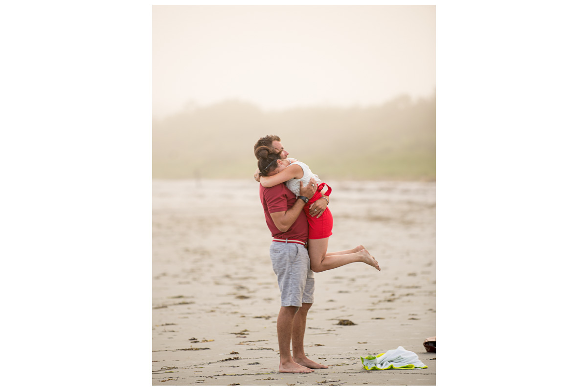 candid engagement photographer in maine