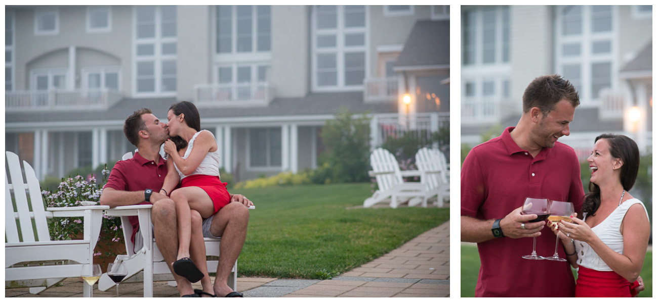 Celebrating engagement proposal at crescent beach