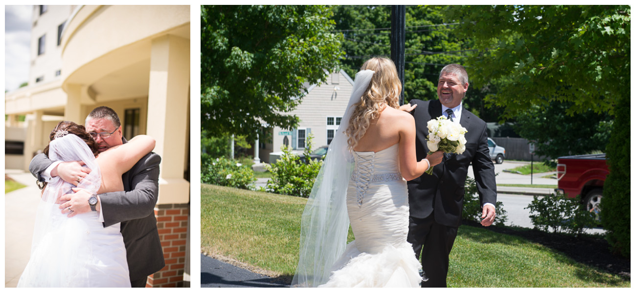 emotional first looks with bride's dad on wedding day