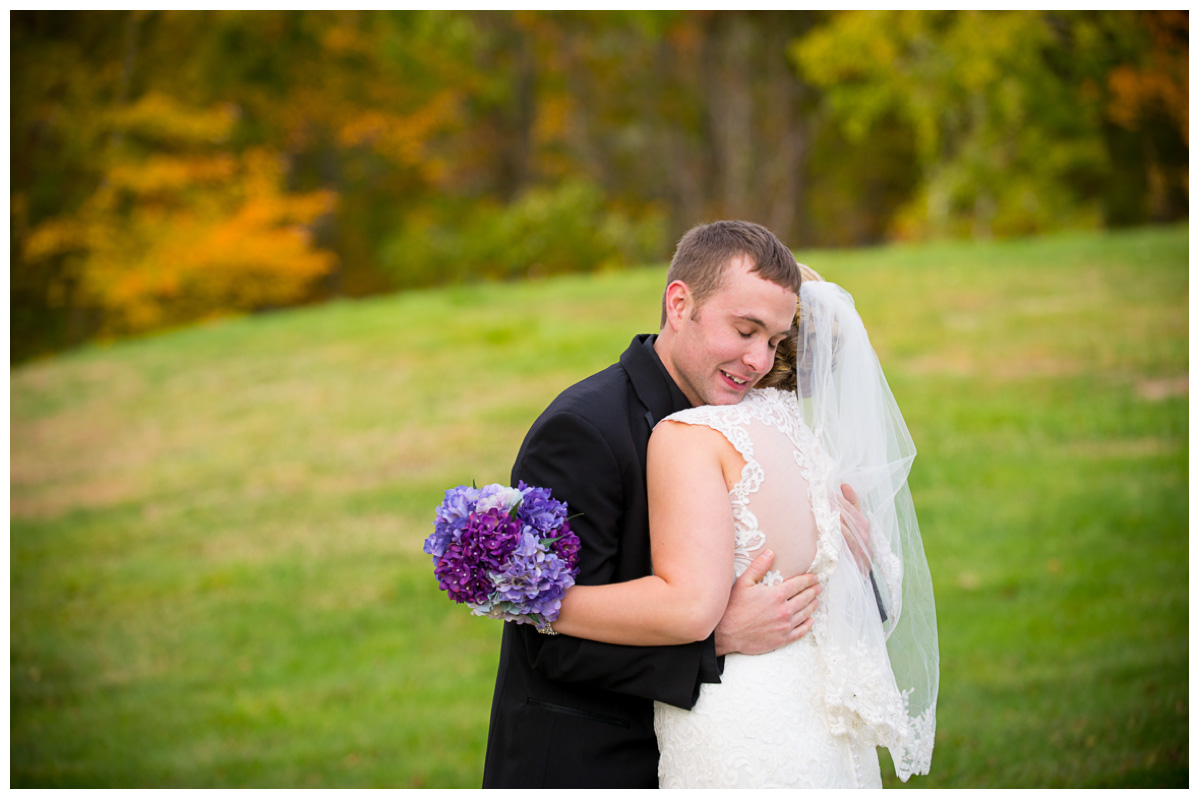 emotional first look with happy couple