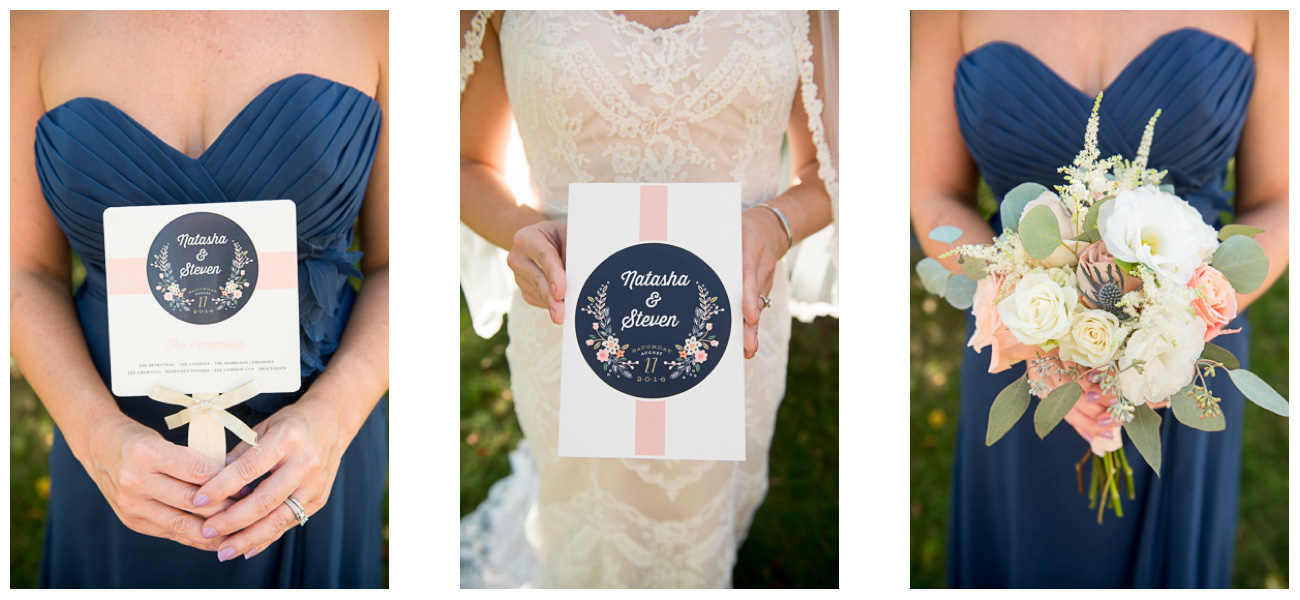 navy blue and pink wedding