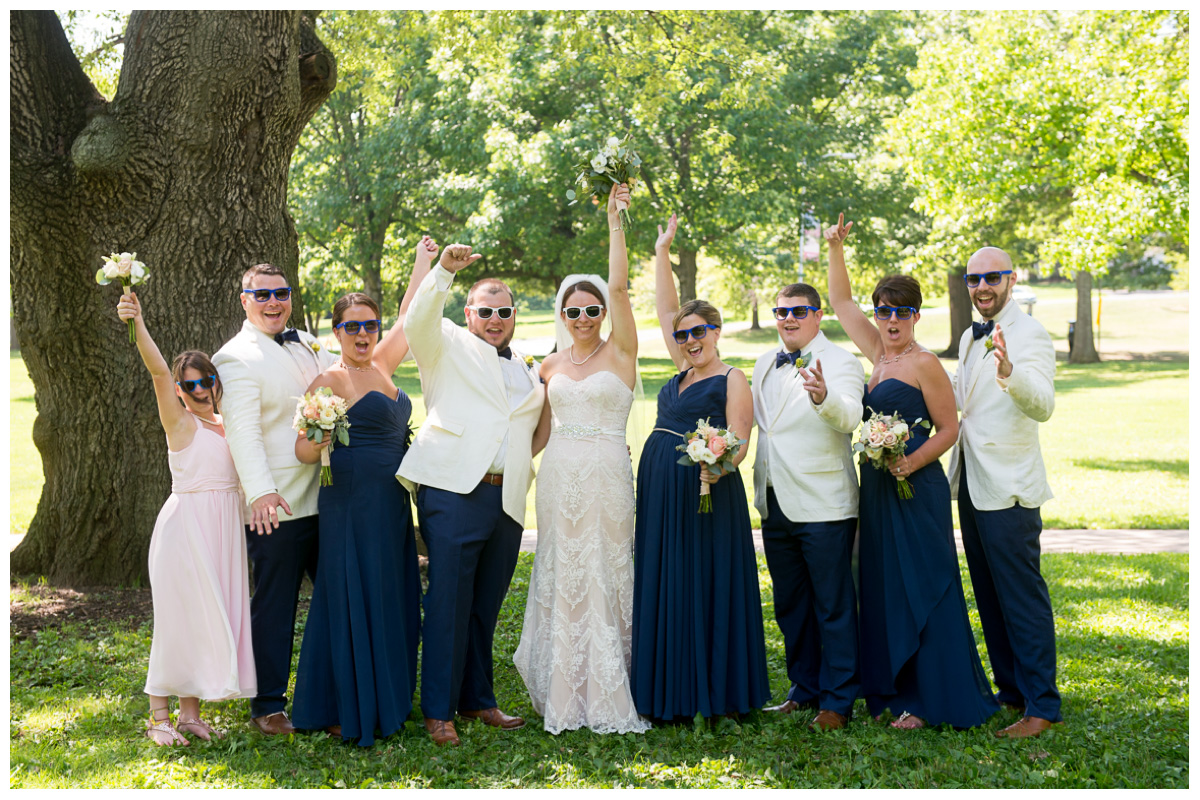 fun bridal party photos with sunglasses