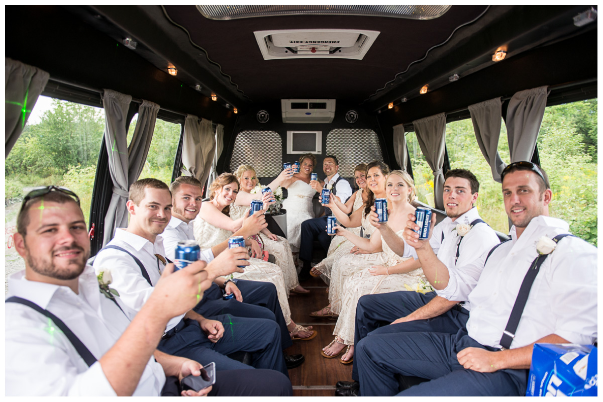 bridal party having fun 