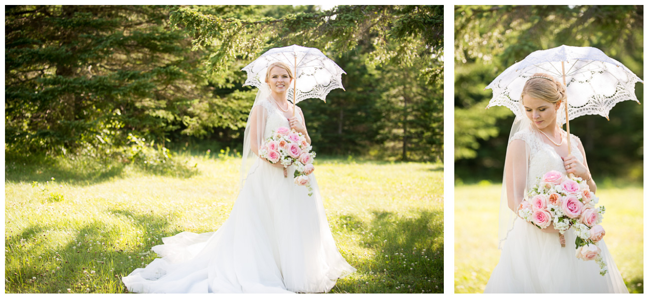 bride photos with lace parasol 