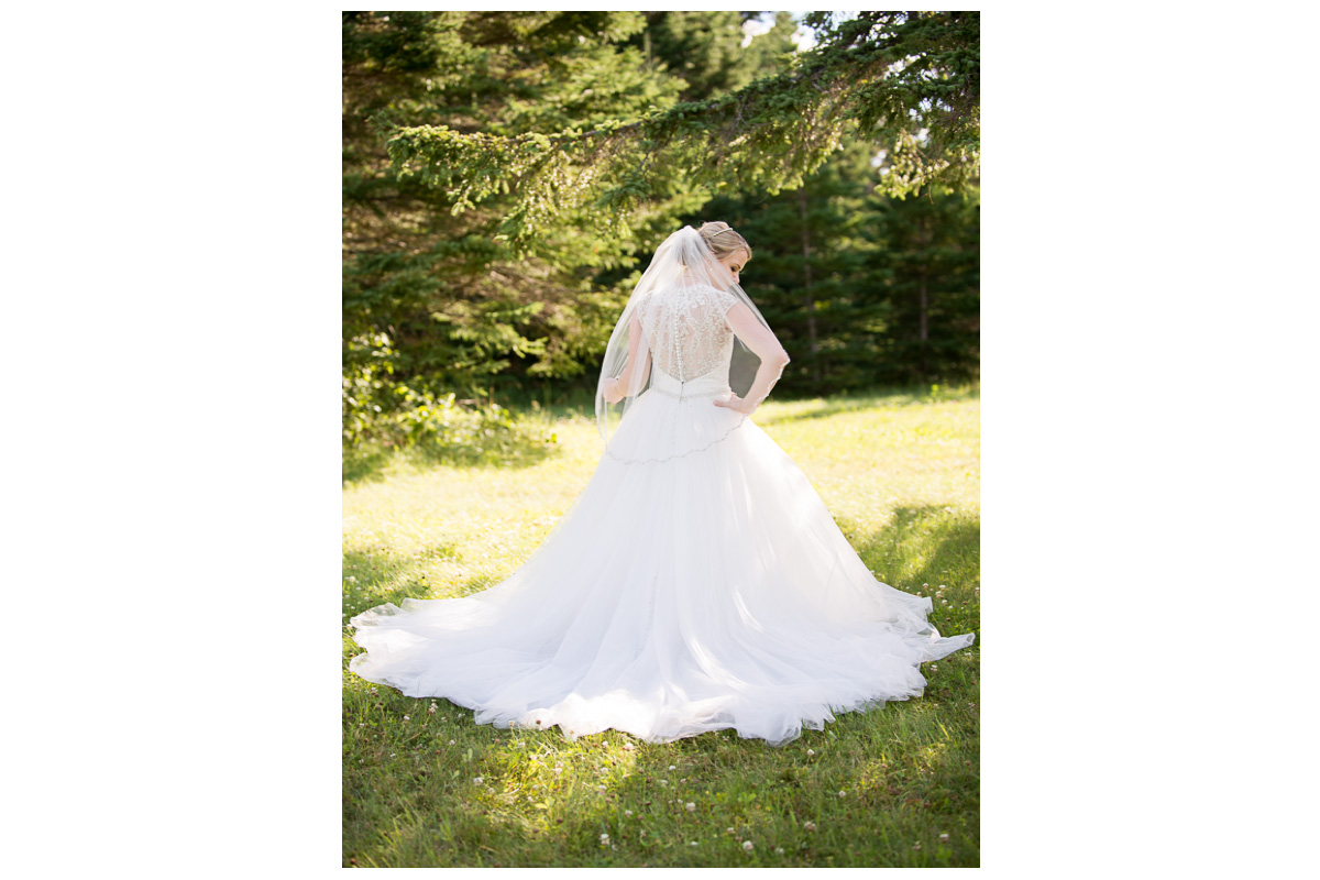 lace and beaded back on wedding dress