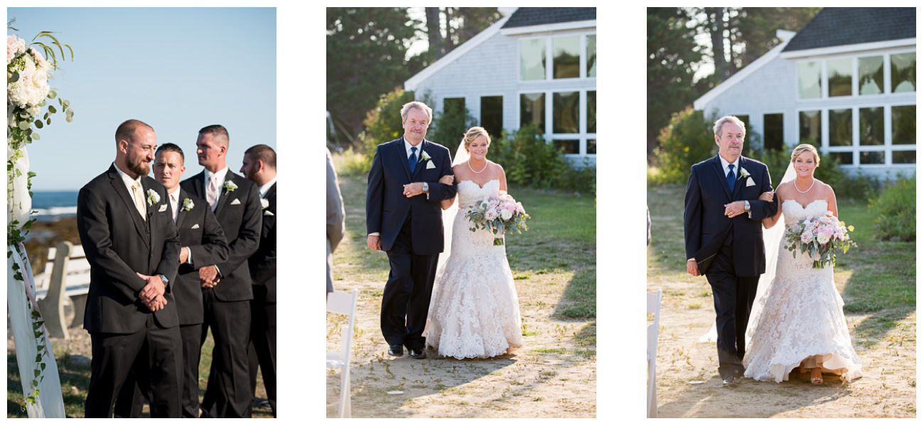 bride walking down the aisle in New Hampshire