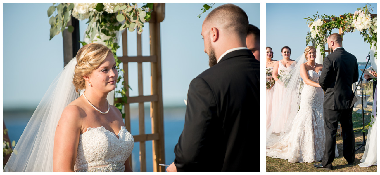 Candid photos during wedding vows 