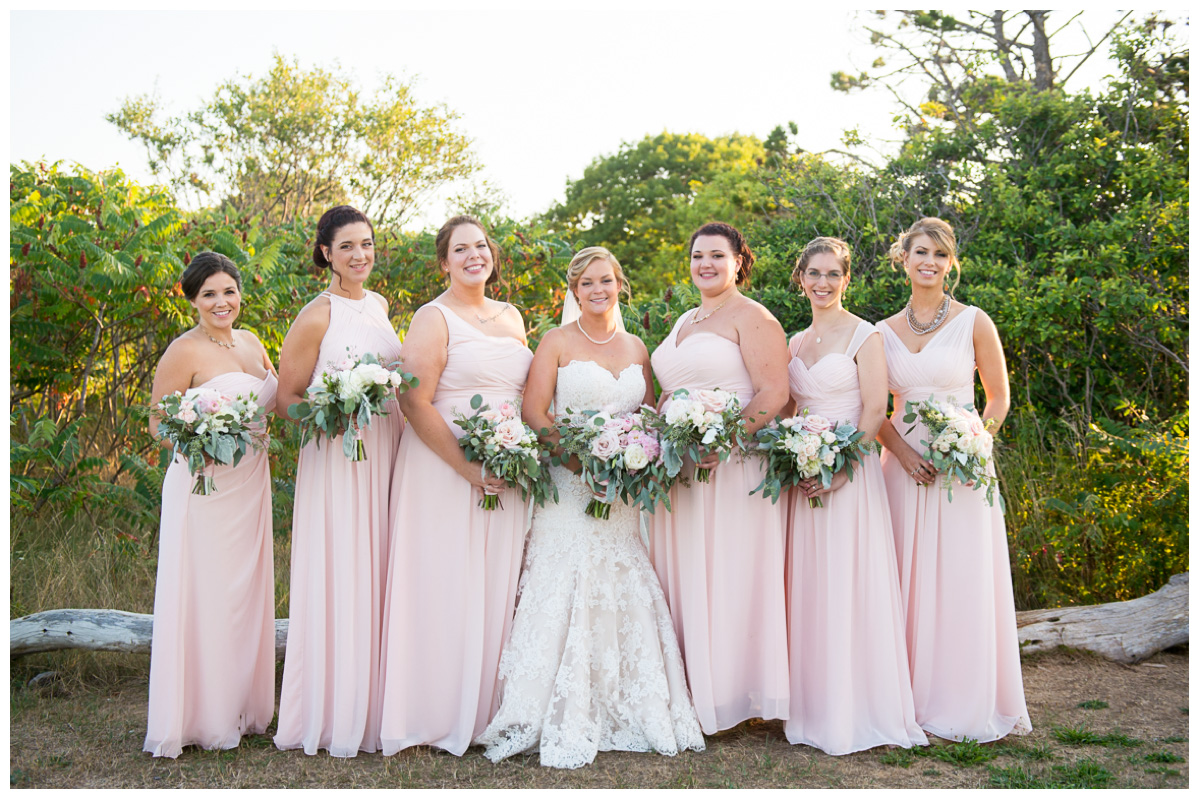 romantic light pink bridesmaid dresses