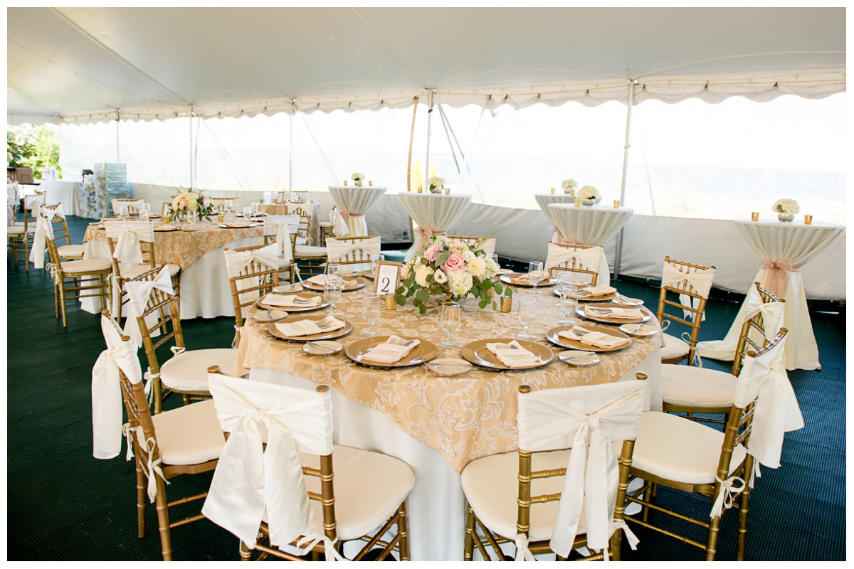 classic and elegant gold and white wedding decor 