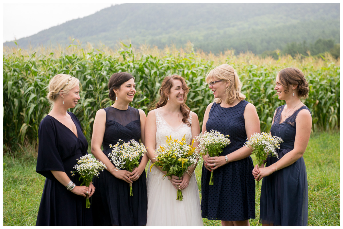 bridesmaids in navy navy blue in Vermont