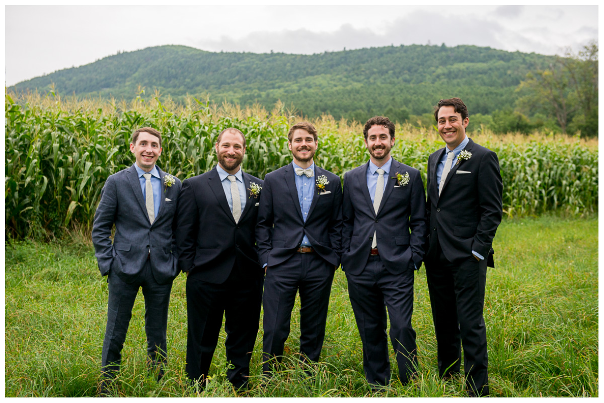 Groomsmens' photos in field 