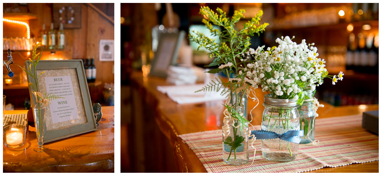 wild flowers and mason jars for barn wedding