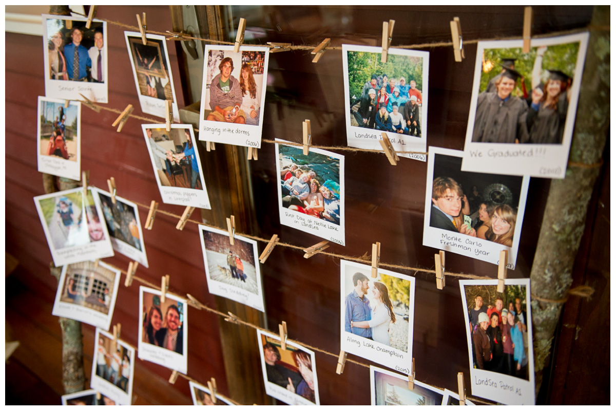 How to display photos at rustic weddings