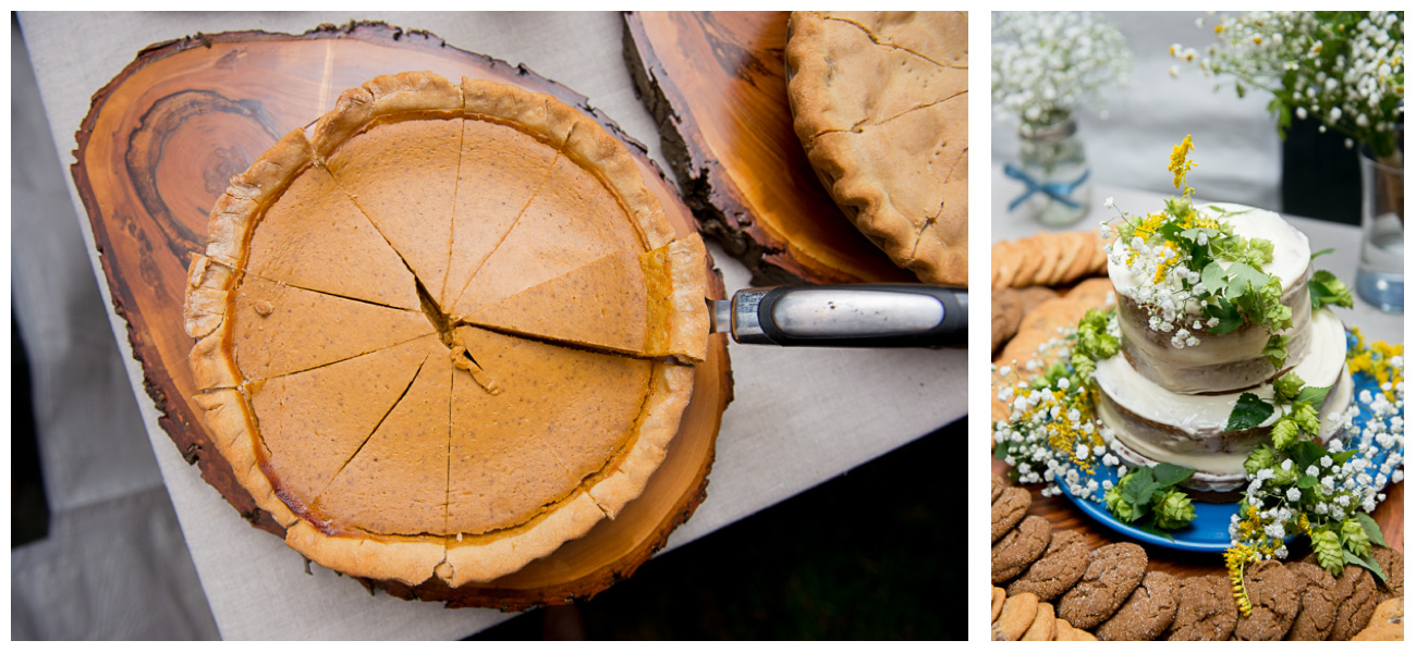 pies for dessert at wedding