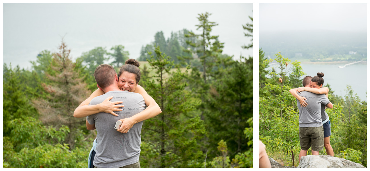 Reactions to an engagement proposal on a mountain