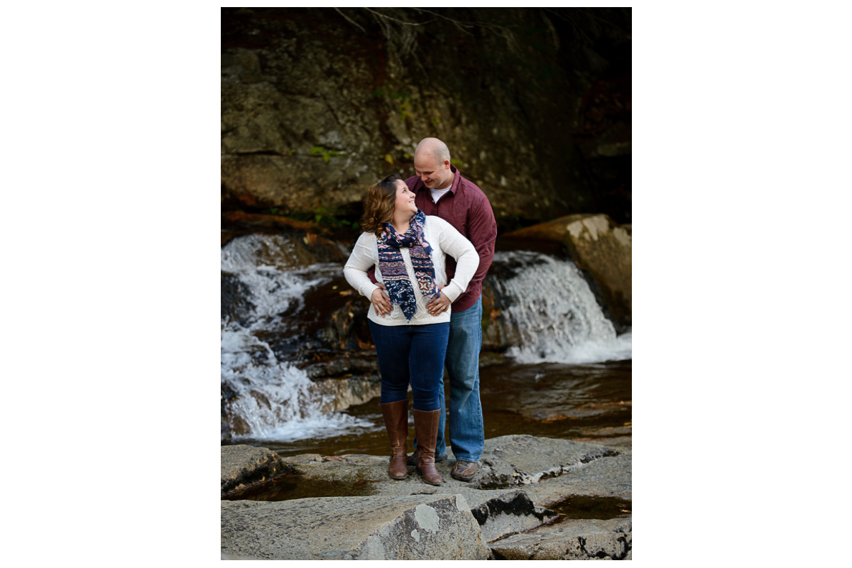 New Hampshire waterfall engagement