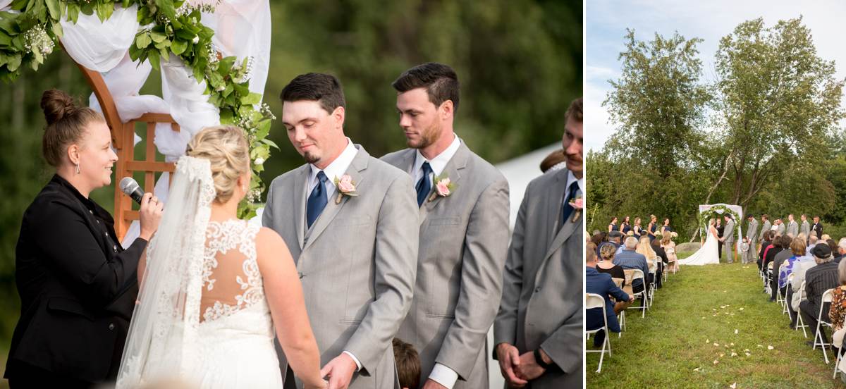 outside ceremony for backyard wedding