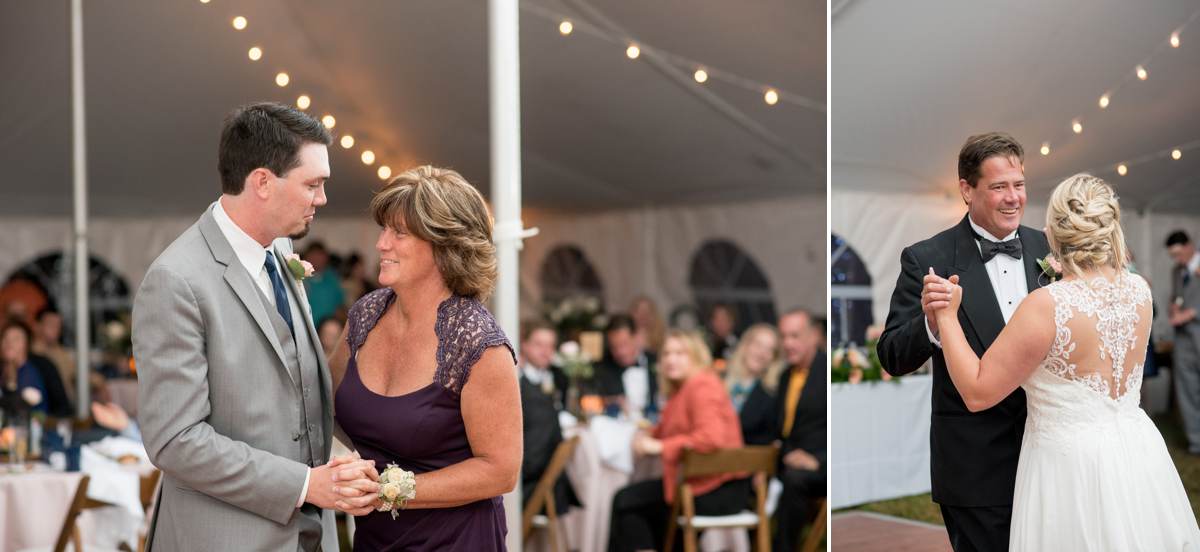 wedding traditions, parent dances, white tented reception ideas